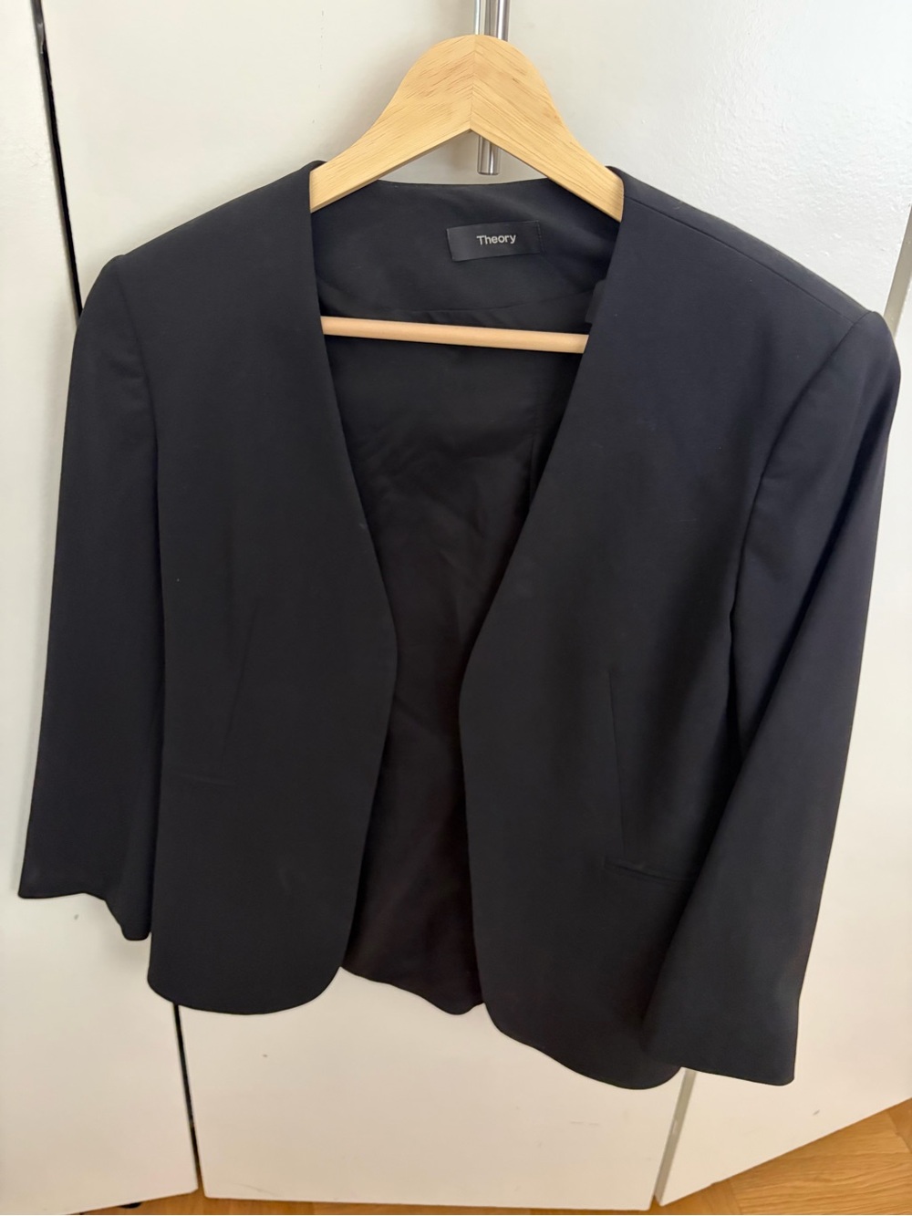 Theory Black Minimal Open-Front Women's Blazer